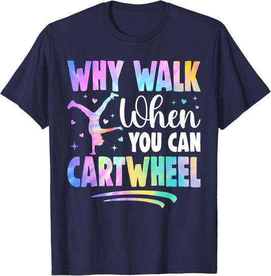 Cartwheel Gymnast Girl Tie Dye Gymnastic Girl Tumbling T-Shirt - T-Shirt | Navy