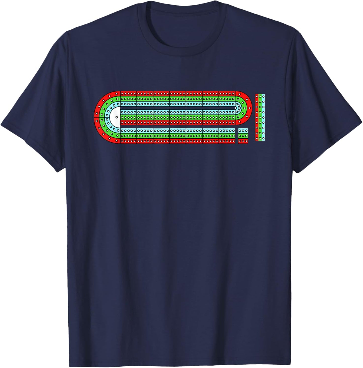 Cribbage Board Art Women Card Game Cribbage Player T-Shirt - T-Shirt | Navy