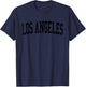 Vintage Los Angeles CA Distressed Black Varsity Style T-Shirt - T-Shirt | Navy