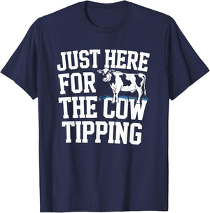 Funny Cow Tipping Joke Country Life Prank T-Shirt - T-Shirt | Navy