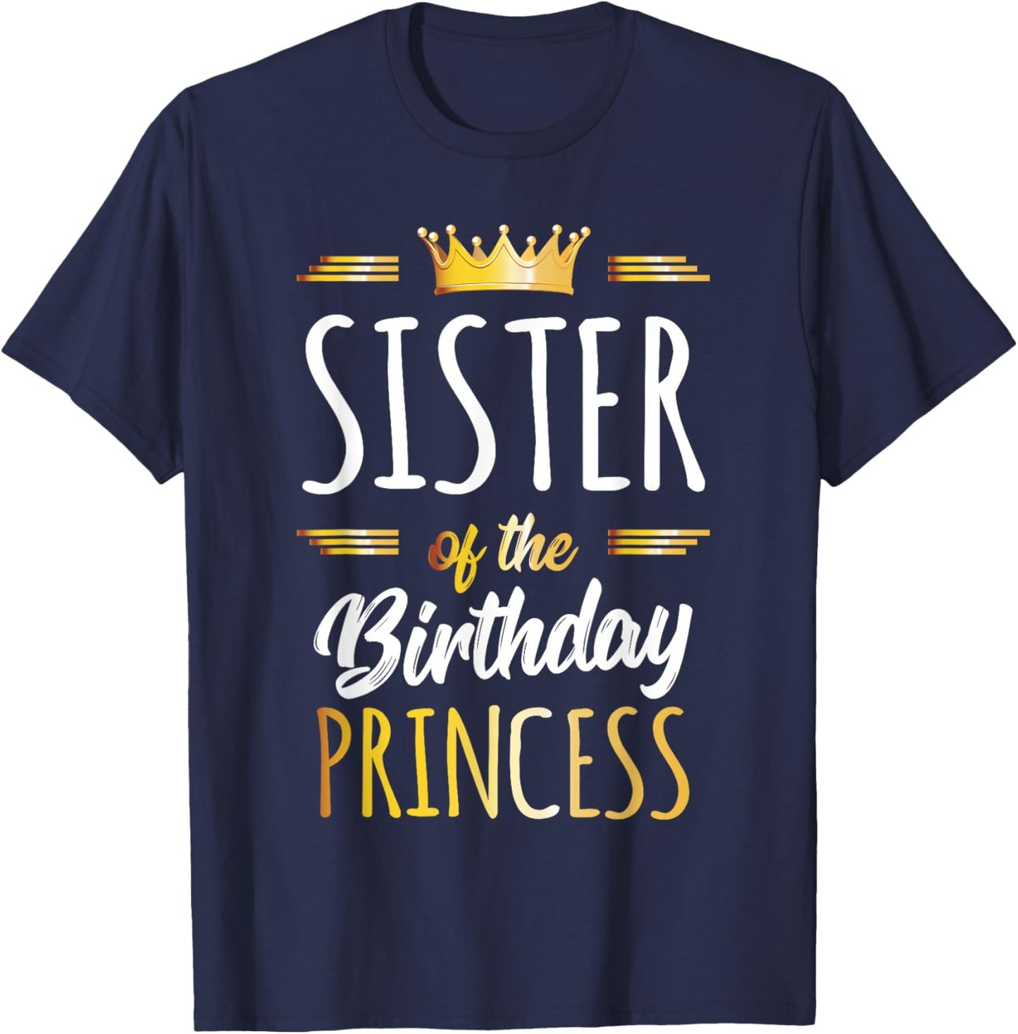 Sister of The Birthday Princess Girls Birthday Party T-Shirt - T-Shirt | Navy