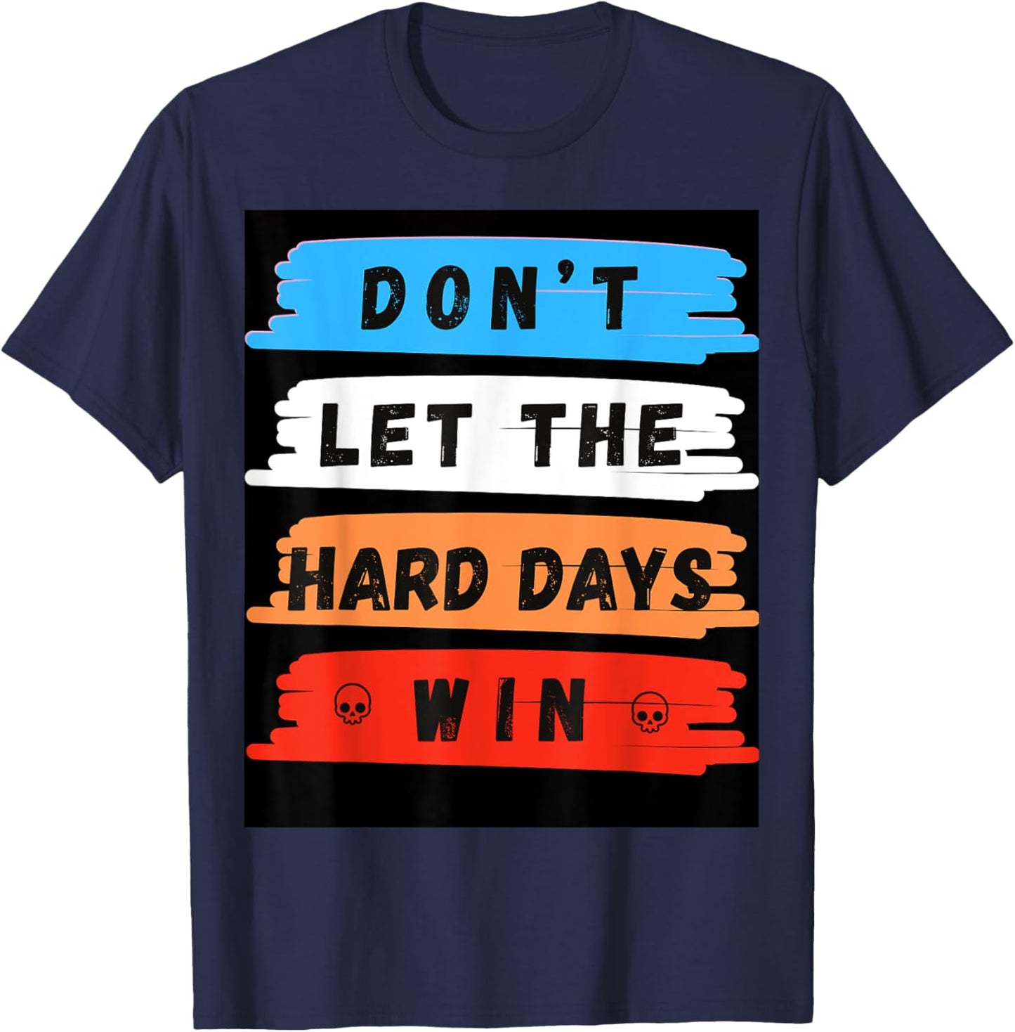 Rise & Thrive Inspirational Quotes and Positive Mindset Art T-Shirt - T-Shirt | Navy