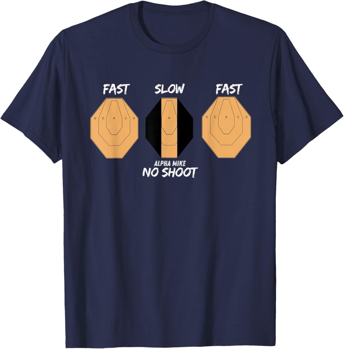 IPSC USPSA Three Target Alpha Mike No Shoot Competiton T-Shirt - T-Shirt | Navy