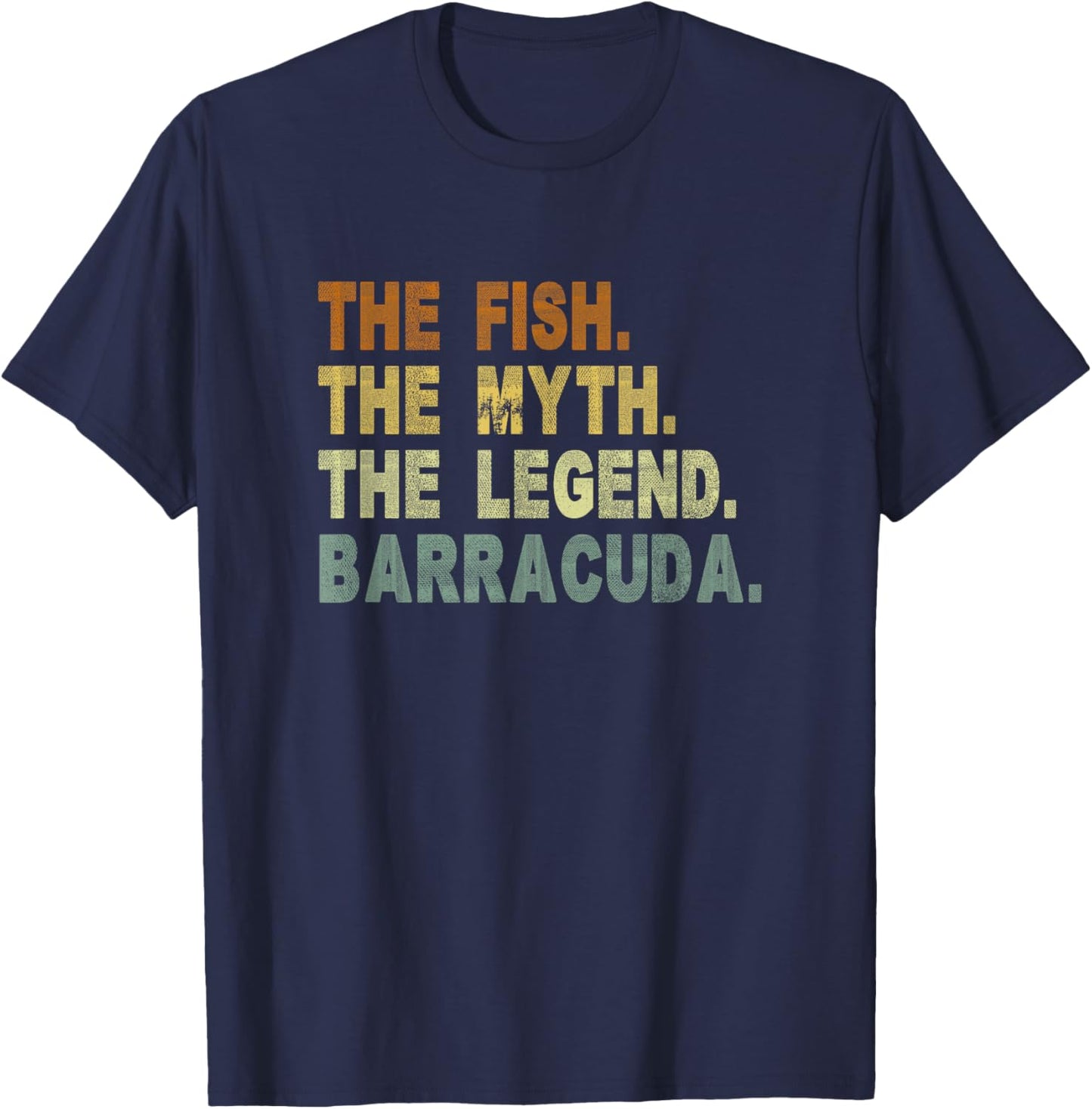 Vintage Fishing for Barracuda T-Shirt - T-Shirt | Navy