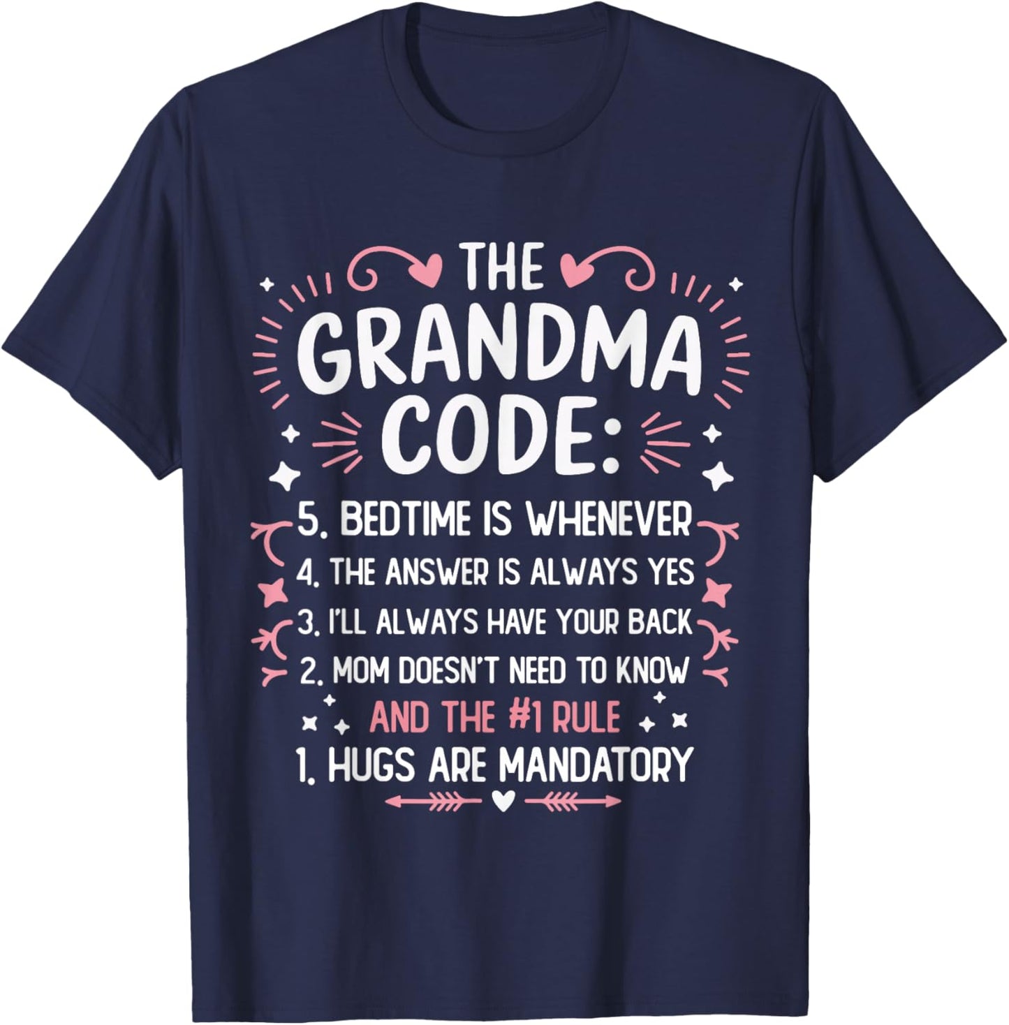 The Grandma Code Funny Grandma T-Shirt - T-Shirt | Navy