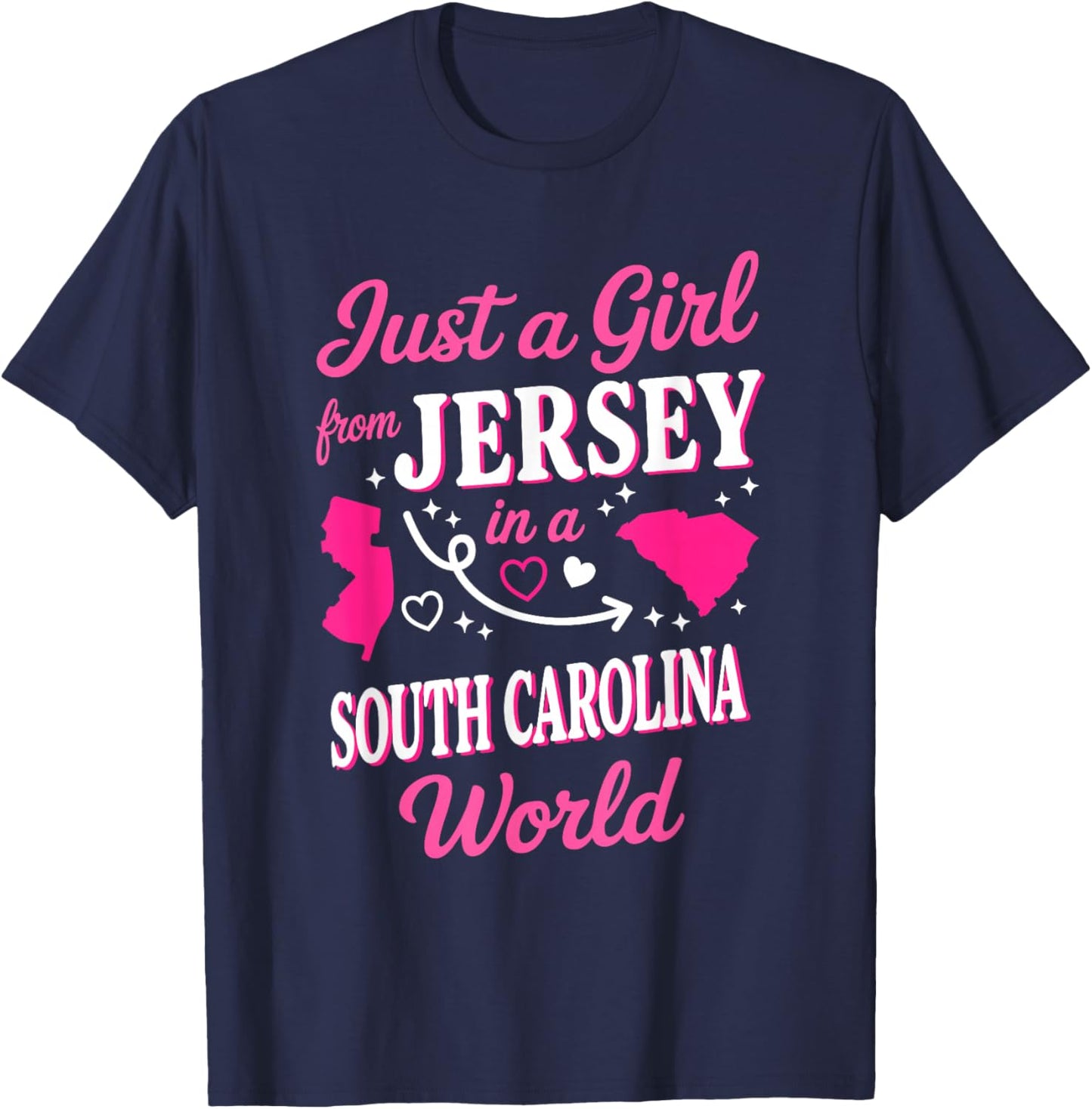 Girl from New Jersey in A South Carolina World T-Shirt - T-Shirt | Navy