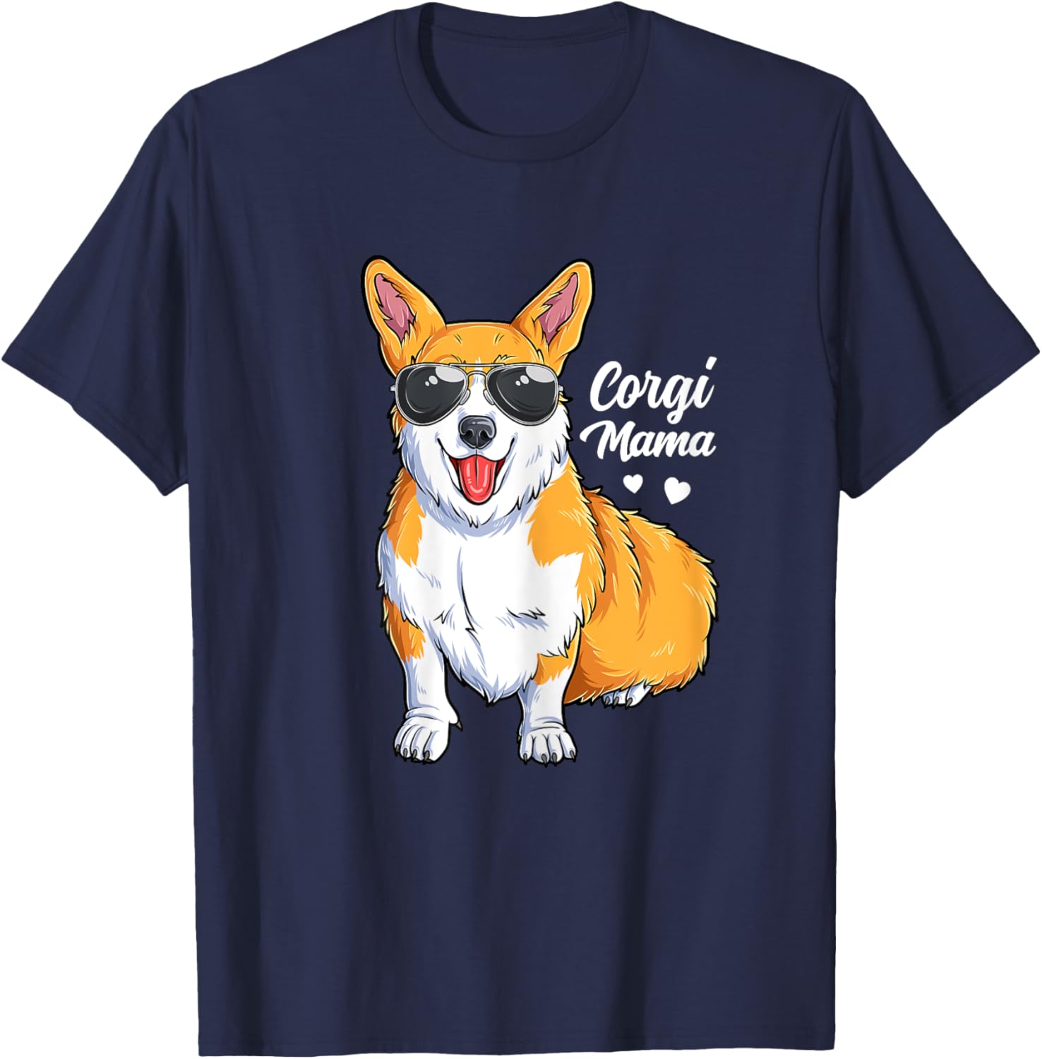 Corgi Mama Girls Women Puppy Dog Lover Mom T-Shirt - T-Shirt | Navy