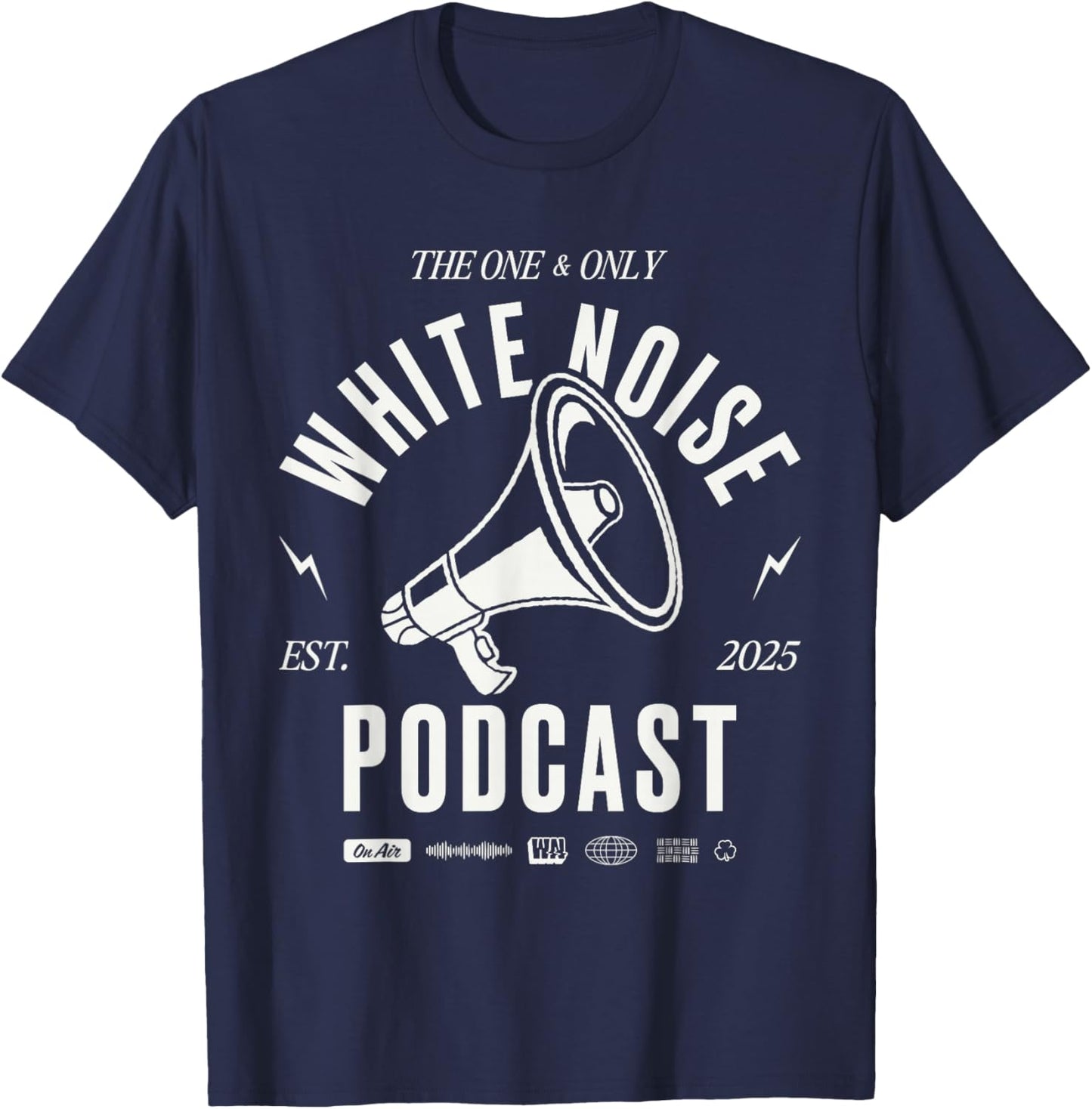 White Noise Podcast | Mega Phone T-Shirt - T-Shirt | Navy