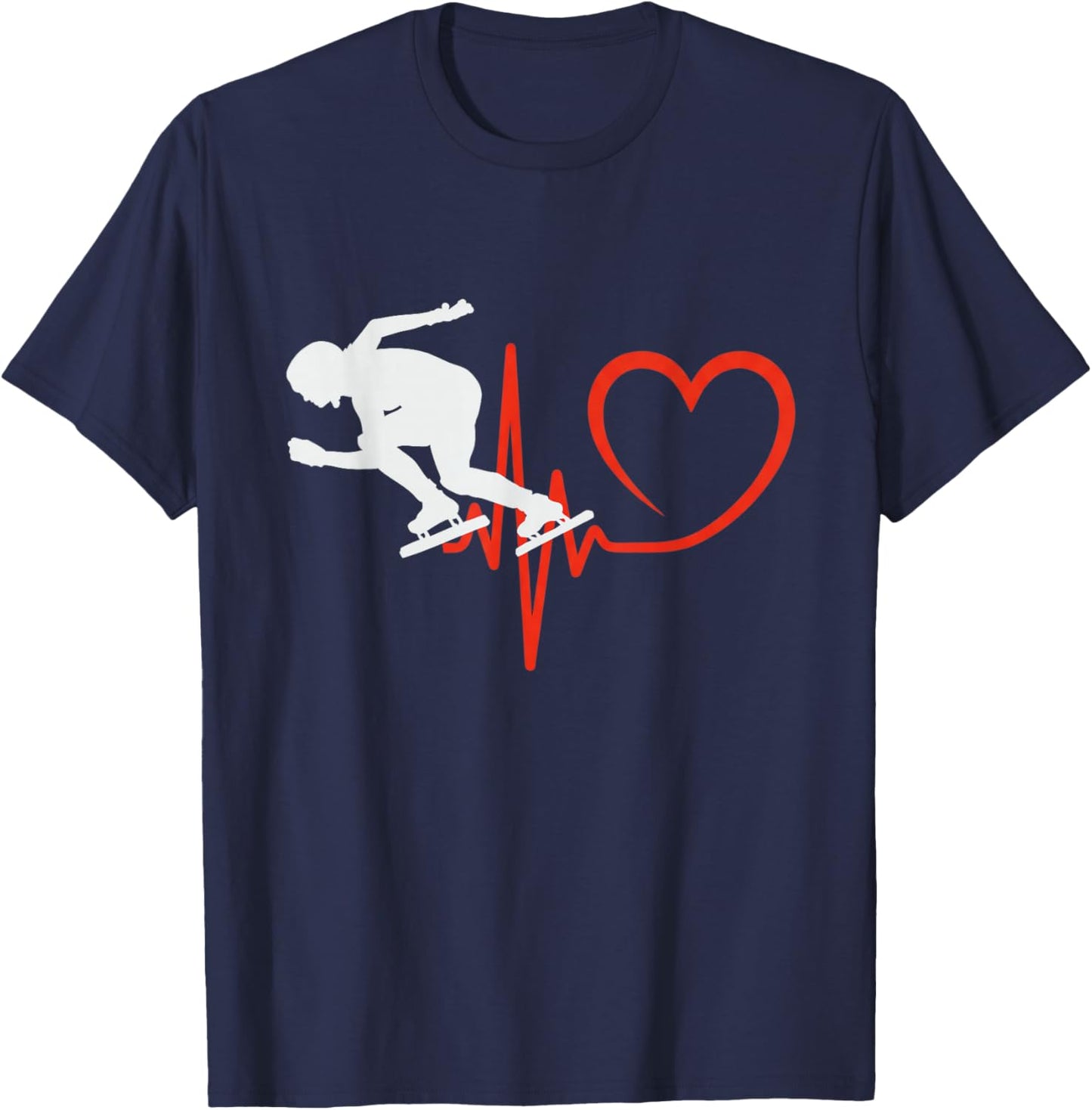 Jeu de Sports d'hiver Amusant de Patinage de Vitesse sur Piste Courte T-Shirt - T-Shirt | Navy