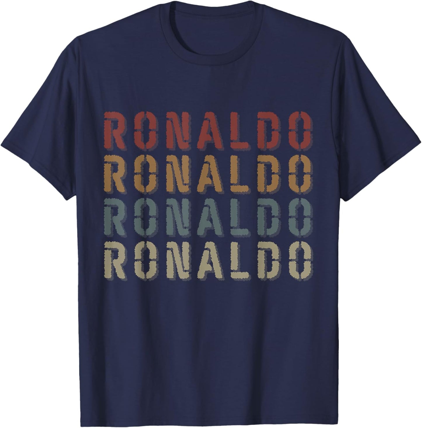 Vintage Style Ronaldo First Name Funny Love Heart Ronaldo T-Shirt - T-Shirt | Navy
