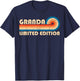Granda Retro 70s 80s Sunset Stripe T-Shirt - T-Shirt | Navy