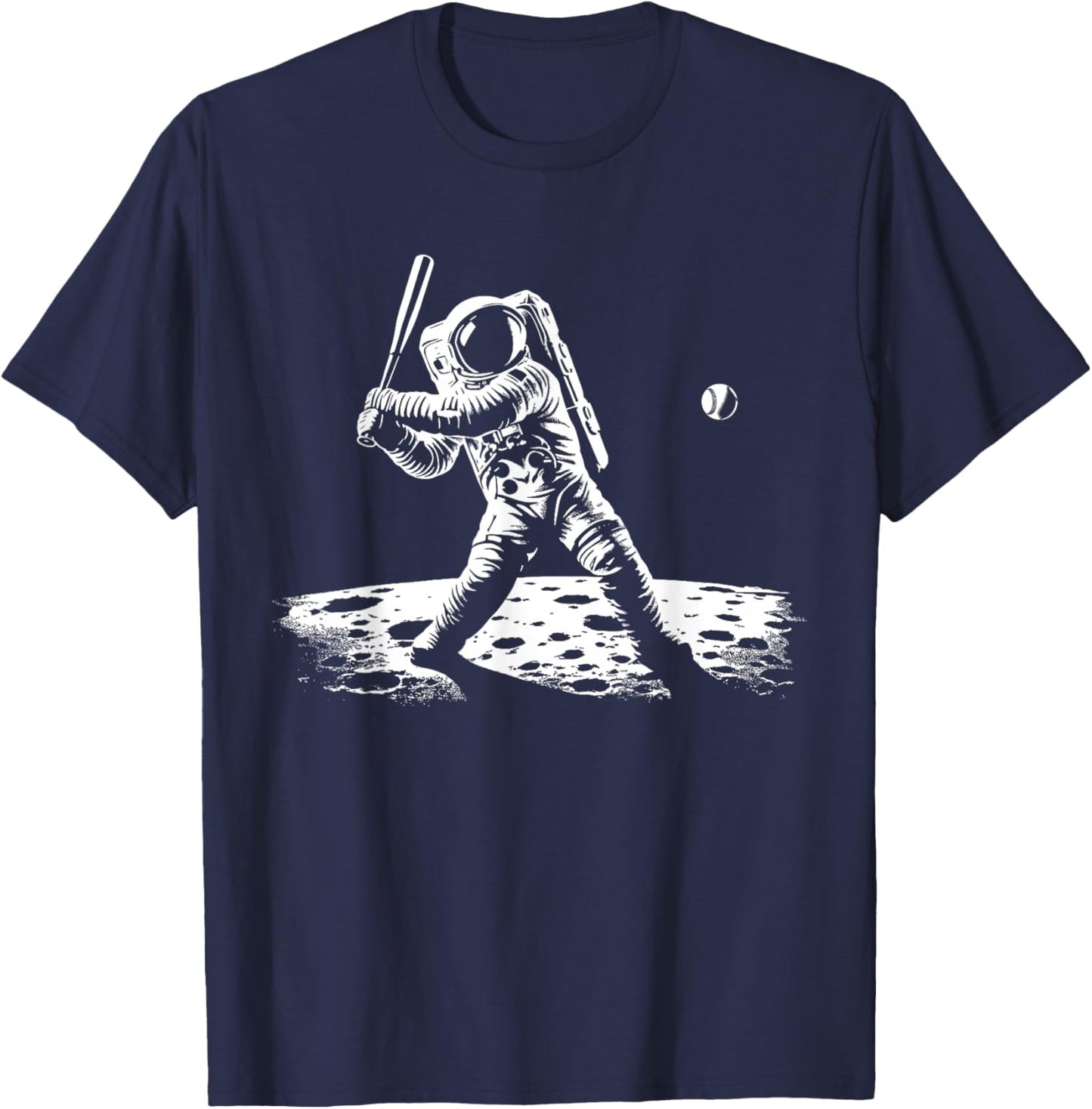 Baseball Novelty Astronaut Men Women Kids Funny Baseball T-Shirt - T-Shirt | Navy