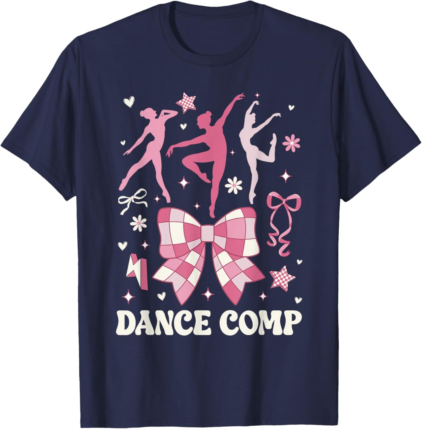 Dance Comp Day Dancer Competition Day Bow T-Shirt - T-Shirt | Navy