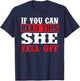 If You Can Read This She Fell Off - Biker Motorcycle T-Shirt - T-Shirt | Navy
