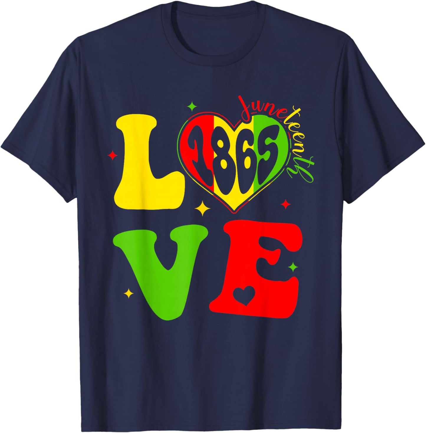 Happy Juneteenth Love African American Afro Black Women Kids T-Shirt - T-Shirt | Navy
