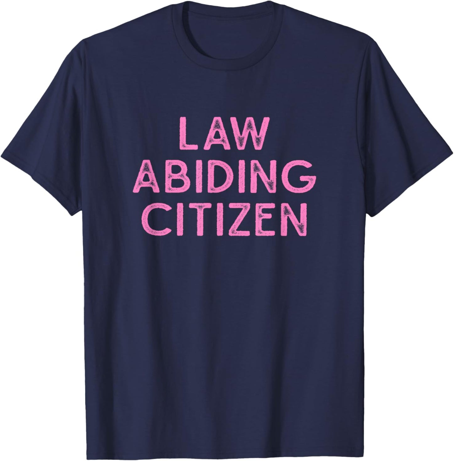 Law Abiding Citizen - Distressed Pink Lettering T-Shirt - T-Shirt | Navy
