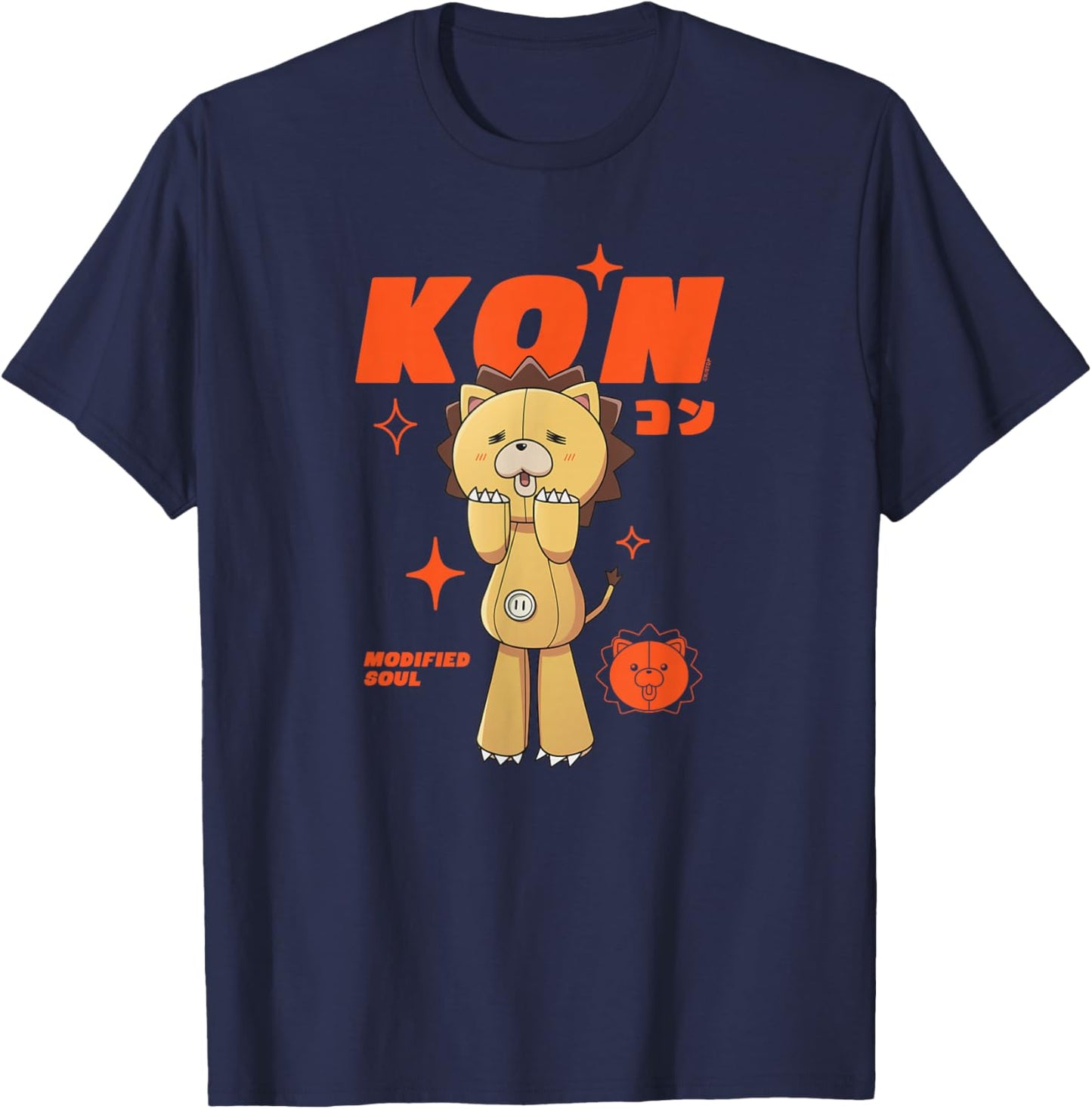 Bleach: TYBW Kon Modified Soul Orange Stars Anime T-Shirt - T-Shirt | Navy