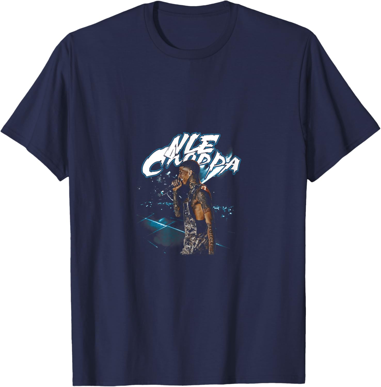 Control Industry Nle Choppa -Adults, -Kids Black Modern Cartoon Small Short Sleeve T-Shirt - T-Shirt | Navy
