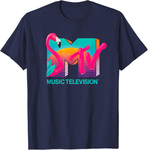 MTV Vibrant Flamingo Sunset T-Shirt - T-Shirt | Navy