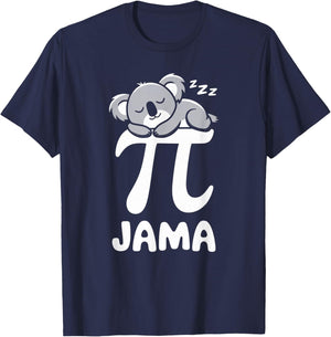 Funny Pajama Pi 3.14 Pi Number Symbol Math koala T-Shirt - T-Shirt | Navy
