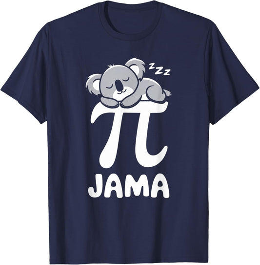 Funny Pajama Pi 3.14 Pi Number Symbol Math koala T-Shirt - T-Shirt | Navy
