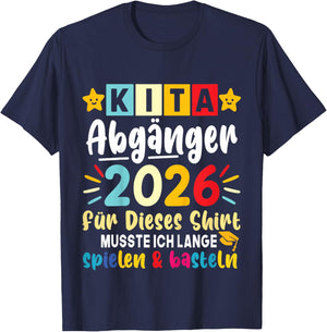 Children's Kita Leavers 2026 First Day of School After Nursery T-Shirt - T-Shirt | Navy