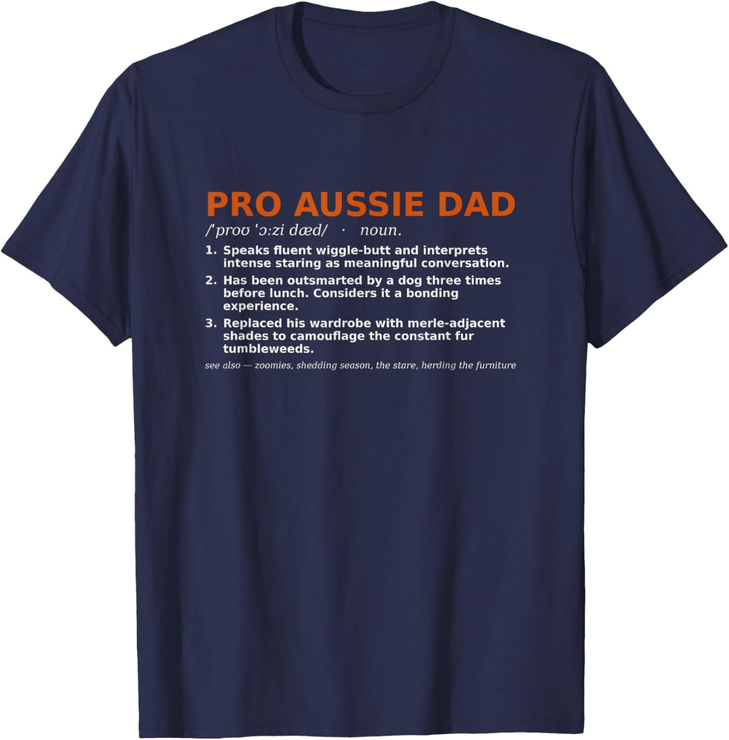 Funny Aussie Dad Dictionary Definition Fathers Day T-Shirt - T-Shirt | Navy