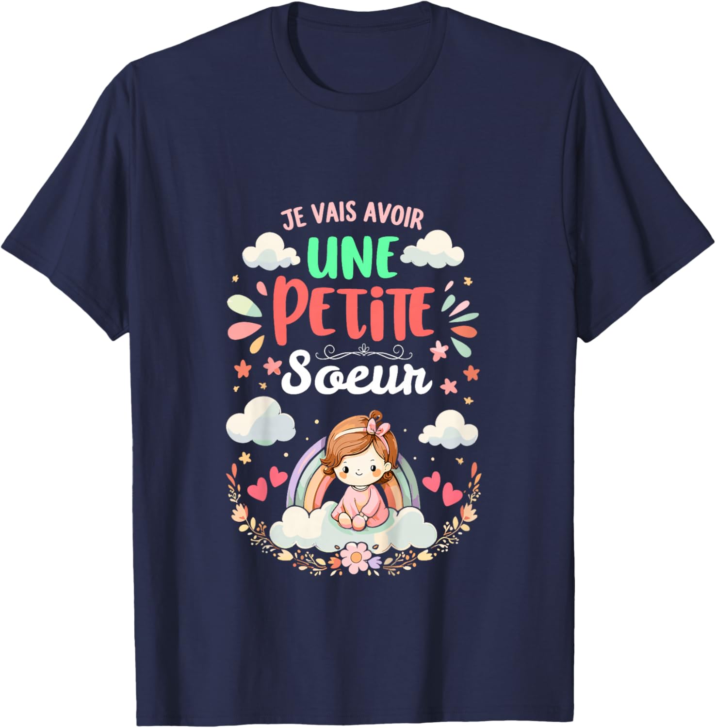 Enfant Annonce Grossesse - Bientôt Je Vais Avoir Une Petit Soeur T-Shirt - T-Shirt | Navy