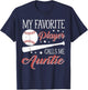 Baseball Auntie My Favorite Player Calls Me Auntie T-Shirt - T-Shirt | Navy