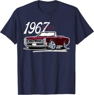 1967 67 GTO Classic Car Old School Muscle Car T-Shirt - T-Shirt | Navy