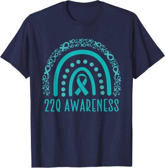 22q Awareness, 22q rainbow, DiGeorge Syndrome Awareness T-Shirt - T-Shirt | Navy