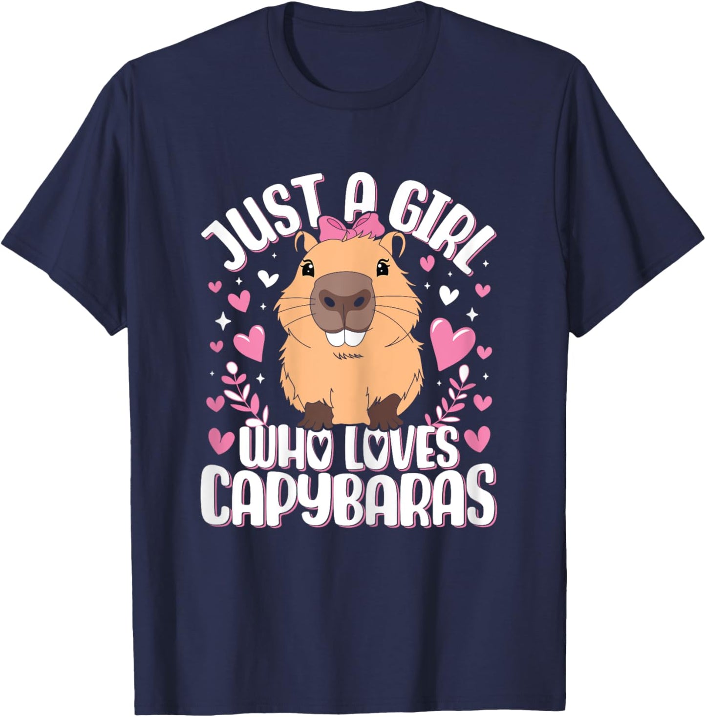 Just a Girl who loves Capybaras T-Shirt - T-Shirt | Navy