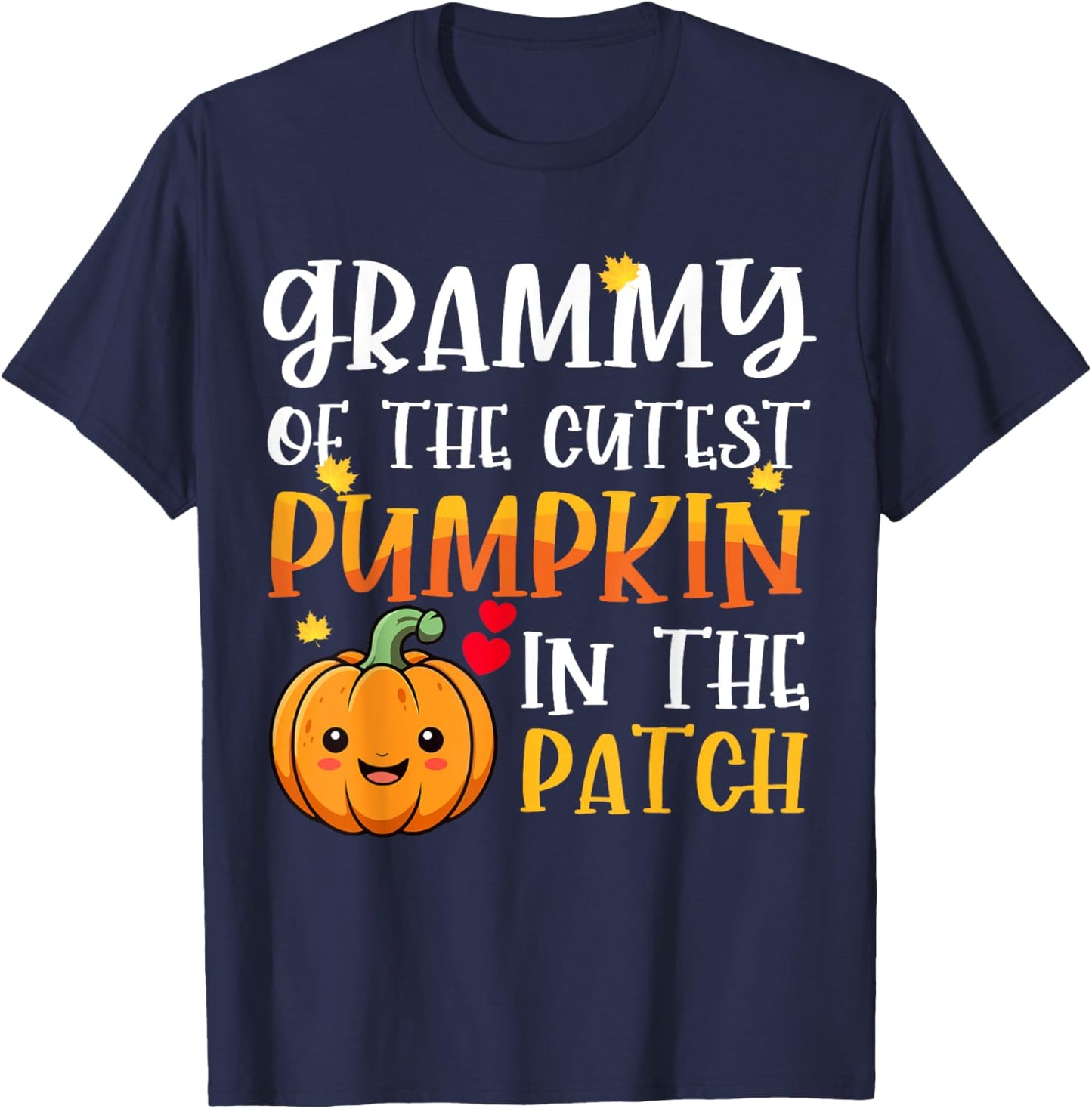 Grammy Of Cutest Pumpkin In The Patch Halloween Thanksgiving T-Shirt - T-Shirt | Navy