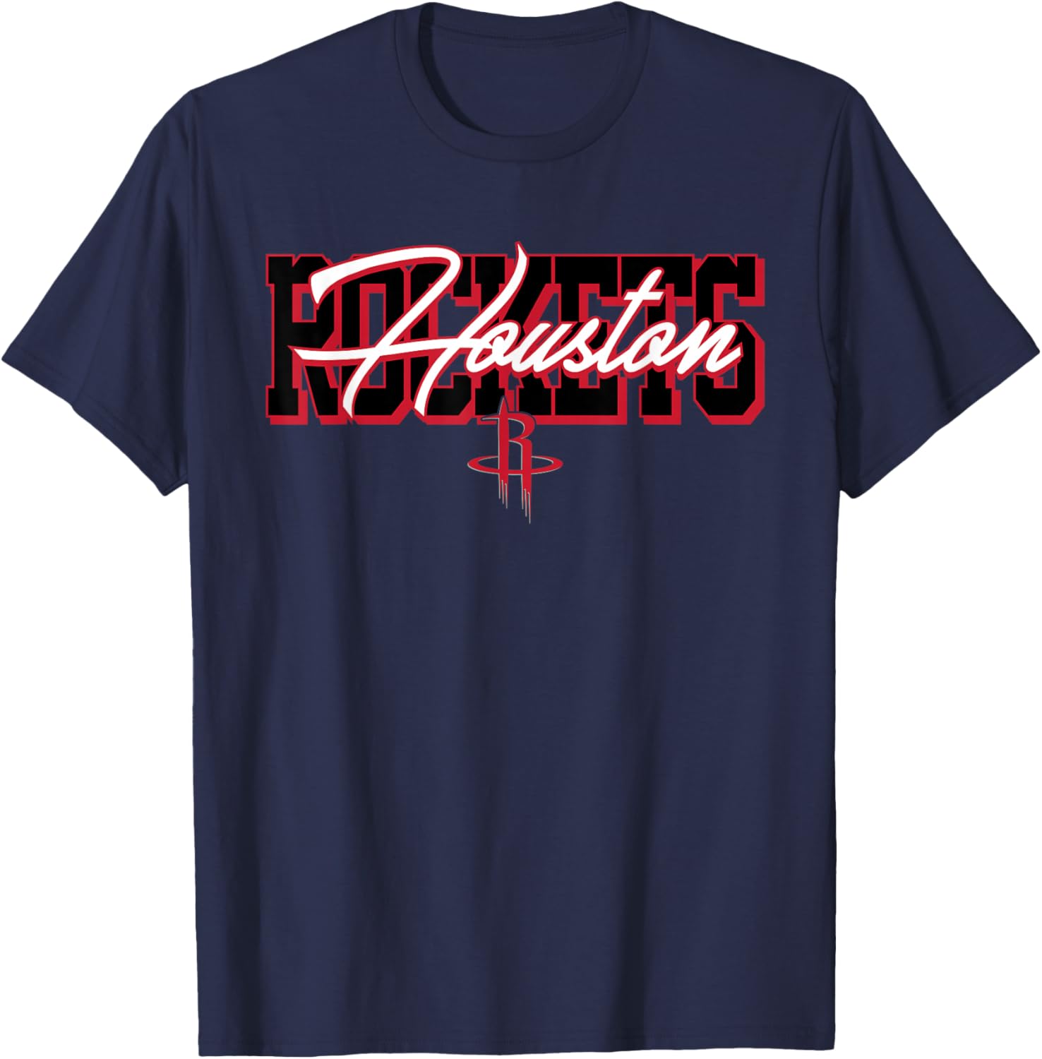 Script de blockletter pour NBA - Houston Rockets T-Shirt - T-Shirt | Navy