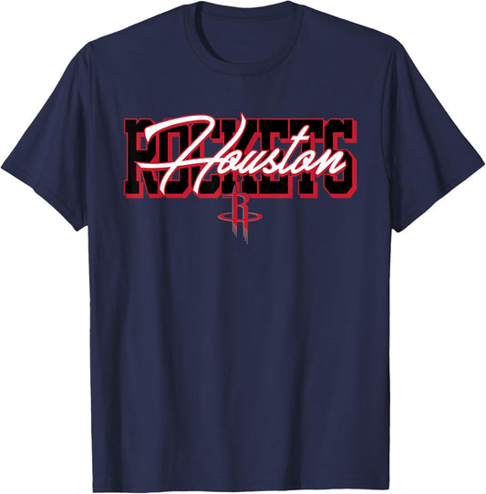 Script de blockletter pour NBA - Houston Rockets T-Shirt - T-Shirt | Navy