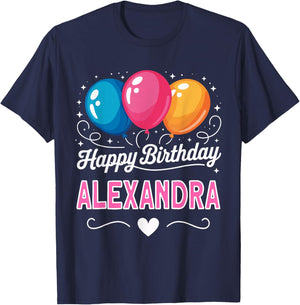 Joyeux Anniversaire en Disant Alexandra T-Shirt - T-Shirt | Navy