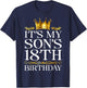 It's My Son's 18th Birthday Happy Birthday 18 Years Old T-Shirt - T-Shirt | Navy
