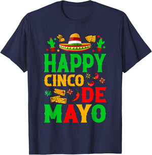 Happy Cinco De Mayo Mexican Fiesta Squad 5 De Mayo Mexican T-Shirt - T-Shirt | Navy