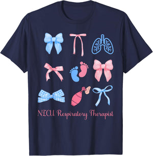 Coquette NICU Respiratory Therapist Lung Squad Neonatal ICU T-Shirt - T-Shirt | Navy