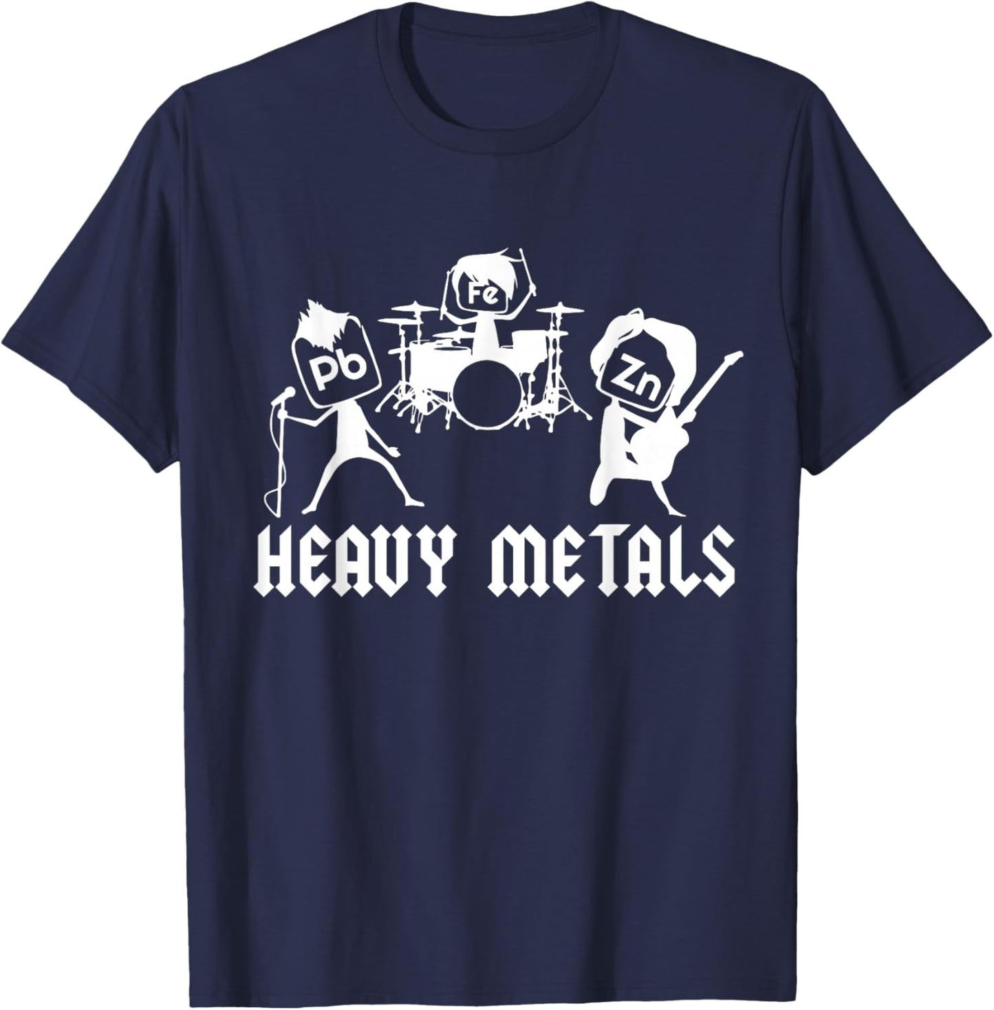 Teacher Funny Saying Heavy Metals Rocks Chemistry Music love T-Shirt - T-Shirt | Navy