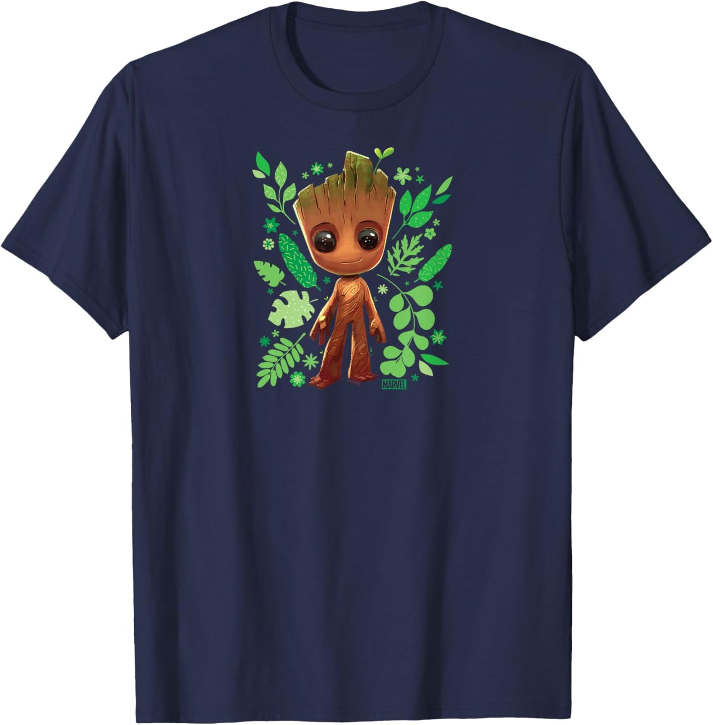 Guardians Of The Galaxy - Baby Groot Leaf T-Shirt - T-Shirt | Navy