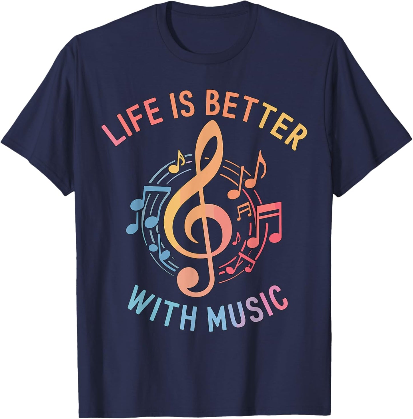Life is better with Music T-Shirt - T-Shirt | Navy