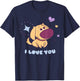 Disney Pixar Up I Love You Dug Cute and Chibi T-Shirt - T-Shirt | Navy