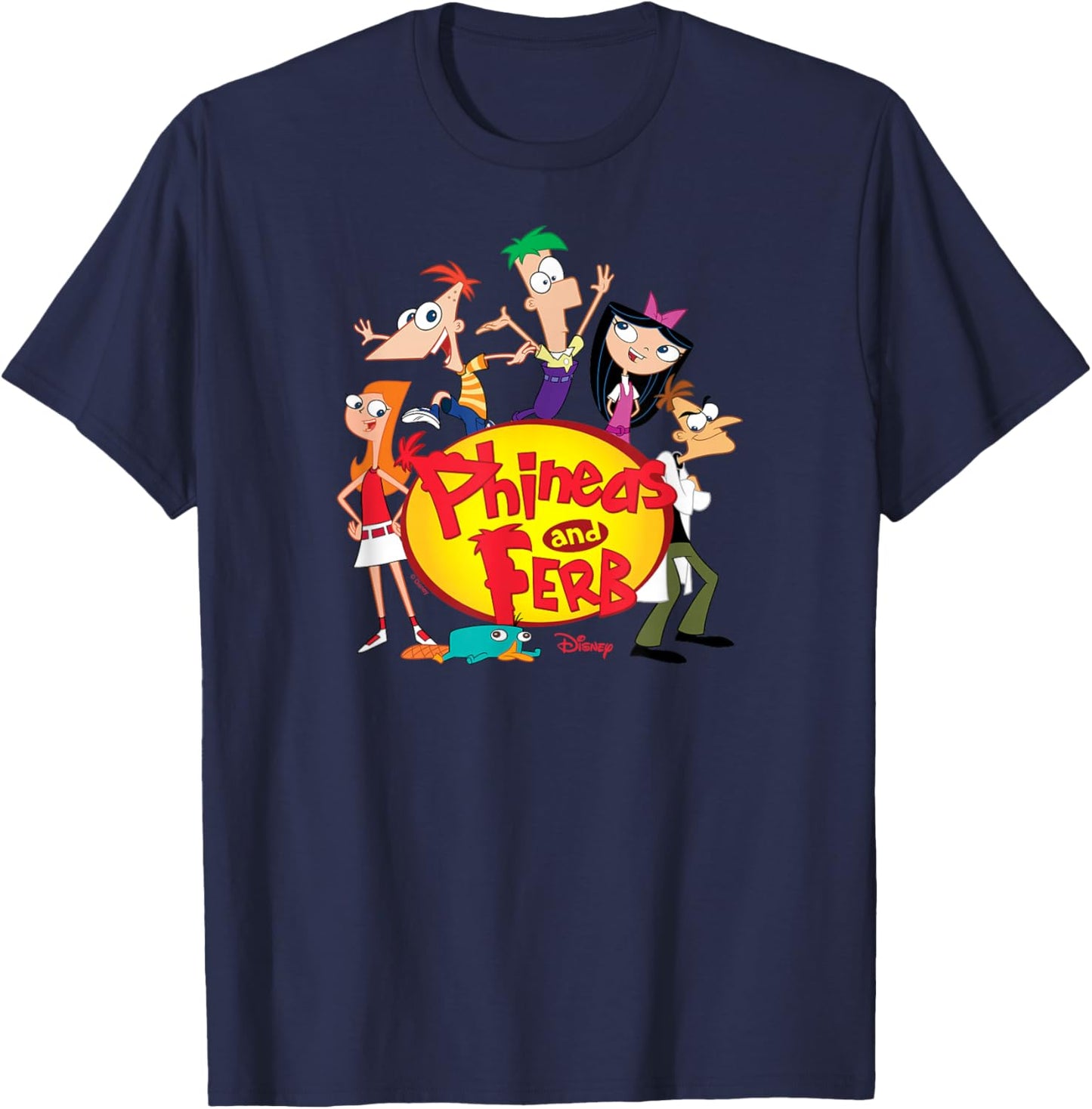 Phineas and Ferb - Group Logo T-Shirt - T-Shirt | Navy