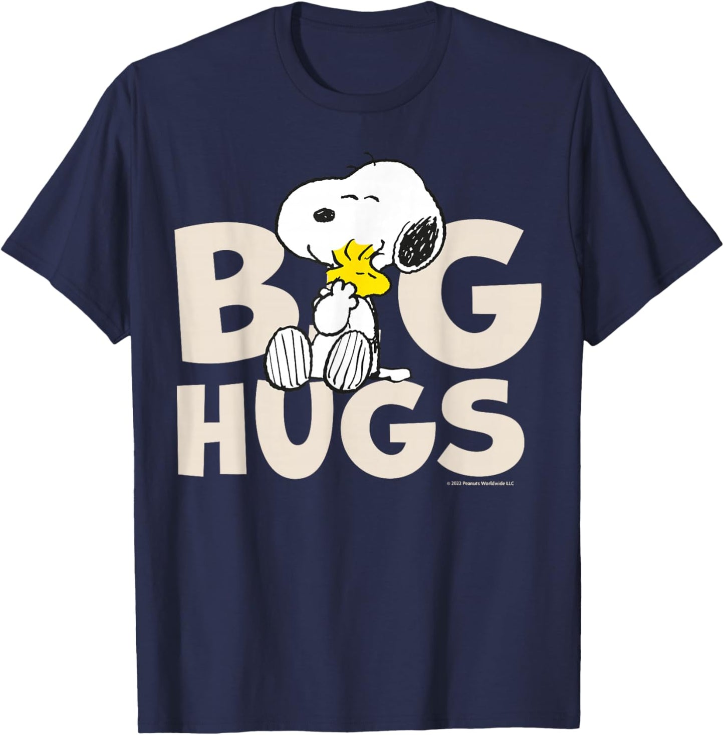 Peanuts - Snoopy Woodstock Big Hugs T-Shirt - T-Shirt | Navy