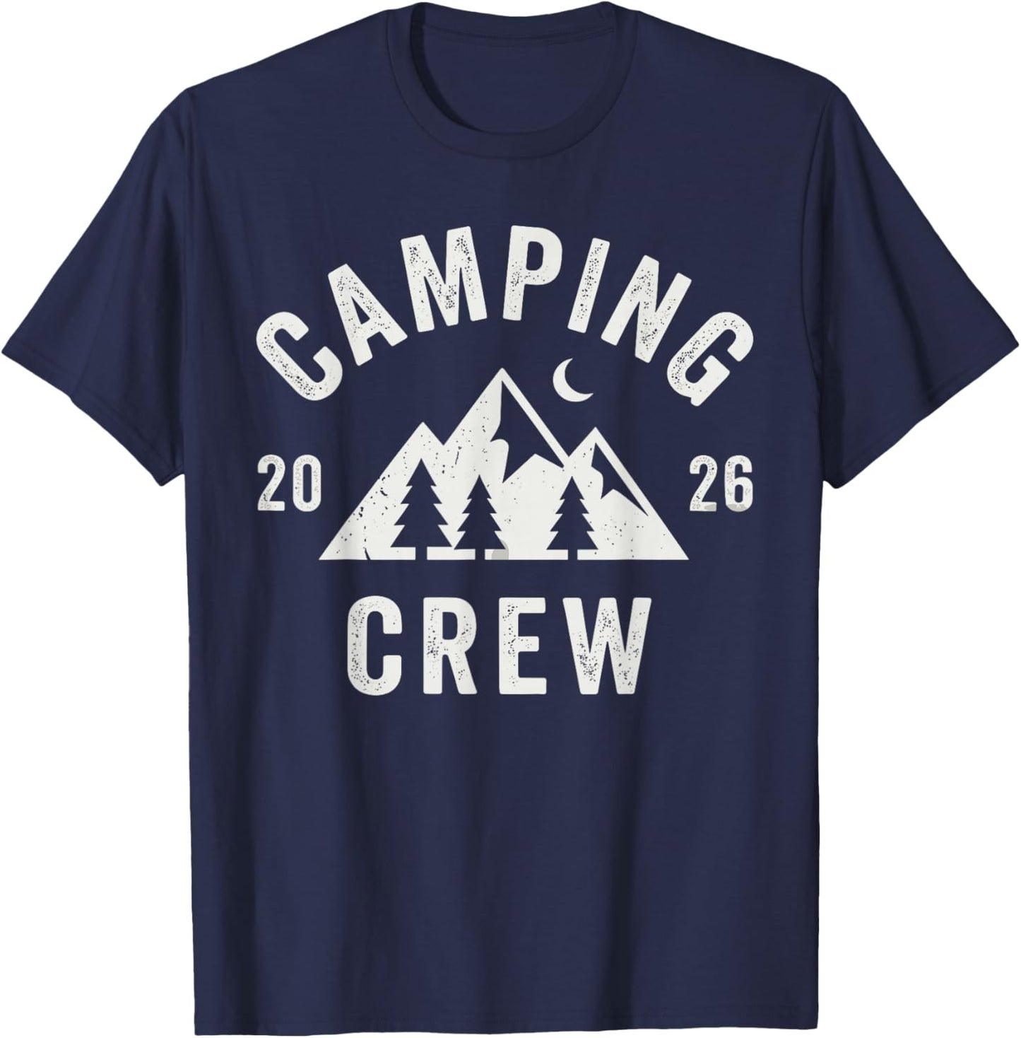 Retro Group Camper Trip Family Matching Camping Crew 2026 T-Shirt - T-Shirt | Navy