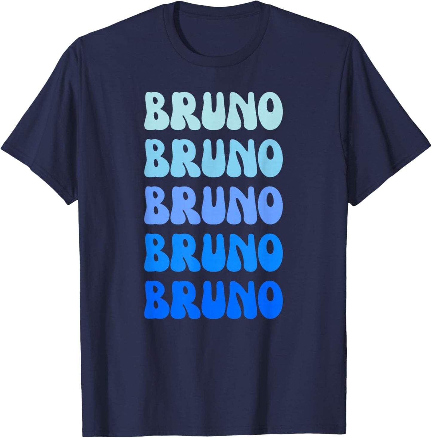 Bruno Retro Name Stack Design T-Shirt - T-Shirt | Navy