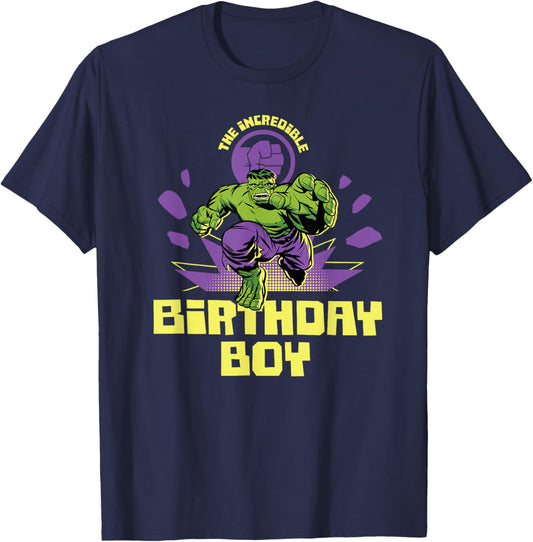 Marvel Super Heroes Hulk The Incredible Birthday Boy Party T-Shirt - T-Shirt | Navy