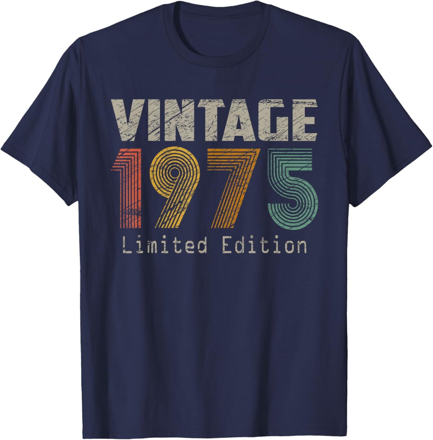 Vintage 1975 50th Birthday Gifts 50 Year Old Women T-Shirt - T-Shirt | Navy