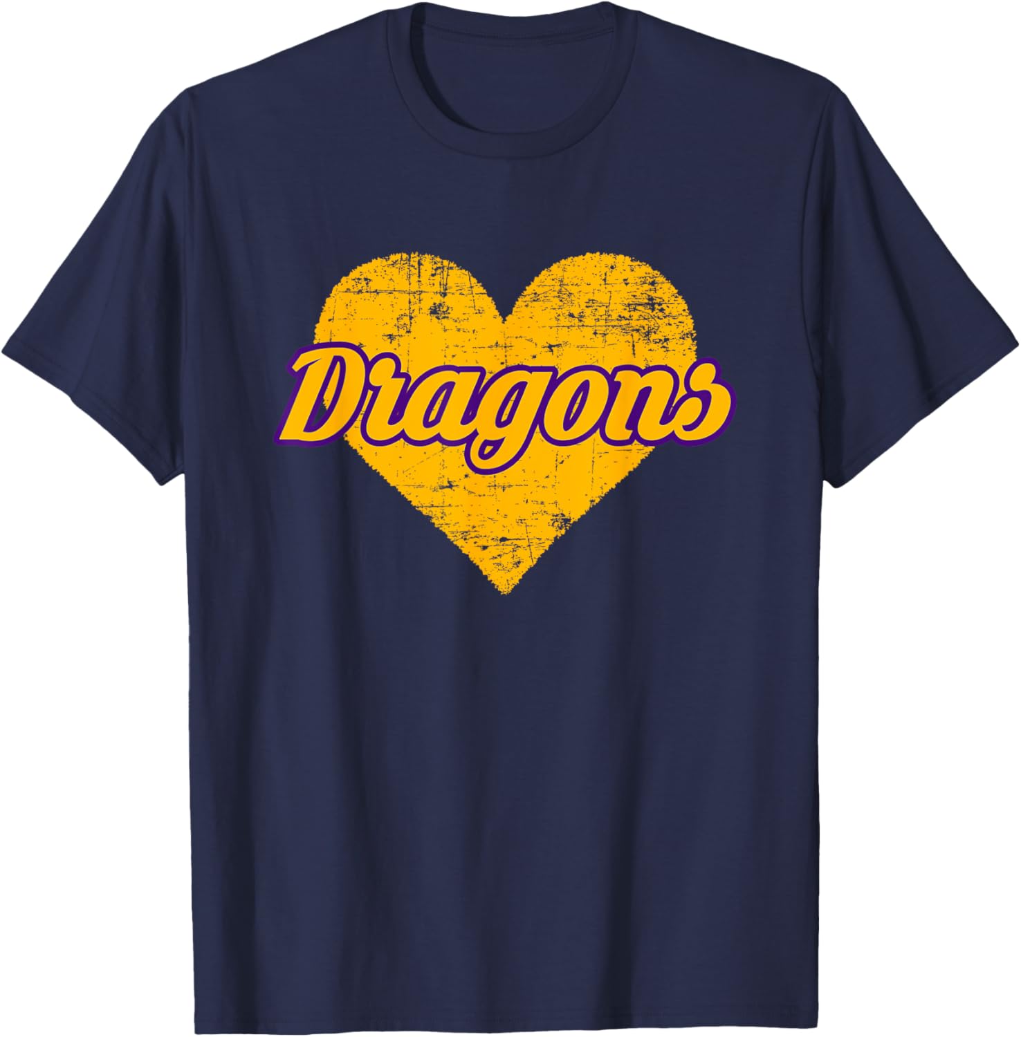 Junction City Dragons Over Heart T-Shirt - T-Shirt | Navy